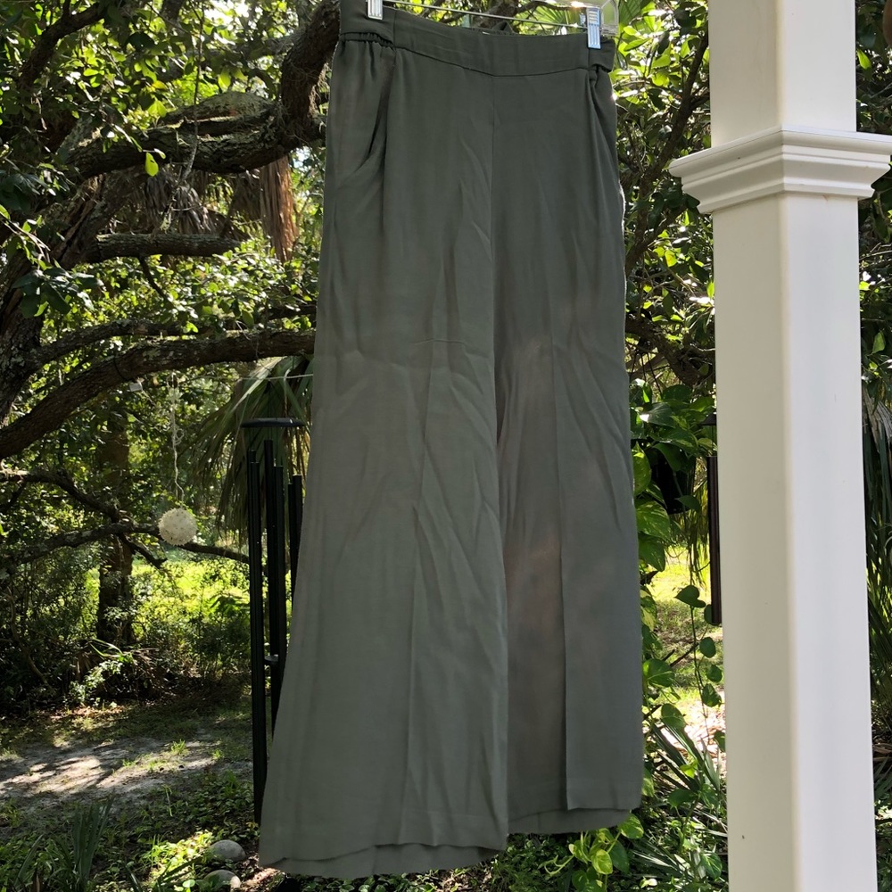 Cropped high waisted tie back pant